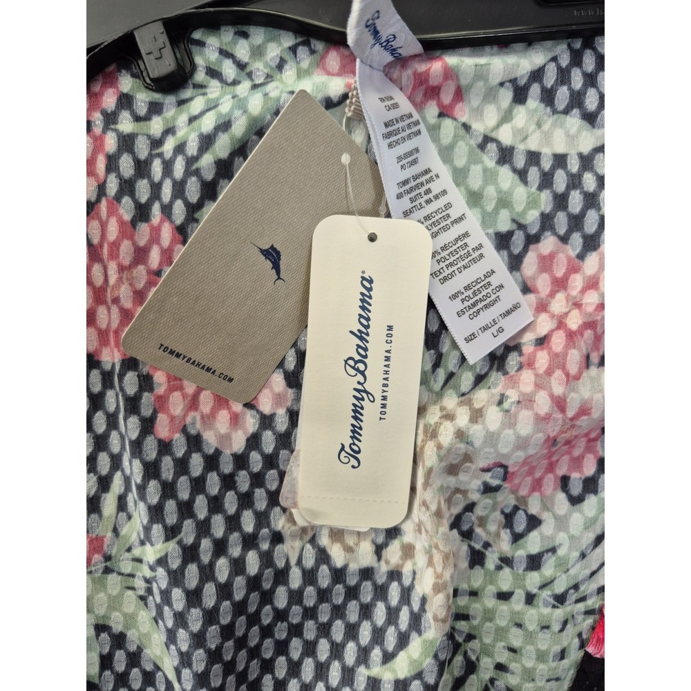 Tommy Bahama Womens L Lily Cat Tie Front Tunic Swim Cover Up NWT $138 Burnout - Picture 12 of 14